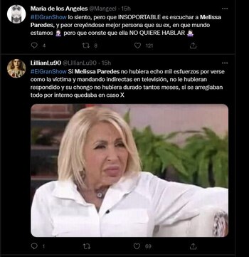 Críticas a Melissa Paredes. (Twitter)