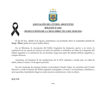 tuit afa murio jorge messi
