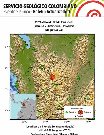Temblor en Antioquia, en las