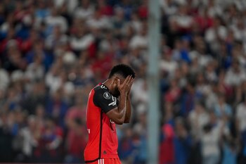 Miguel Ángel Borja no pasa por su mejor momento con River Plate - crédito Matilde Campodonico/AP Foto