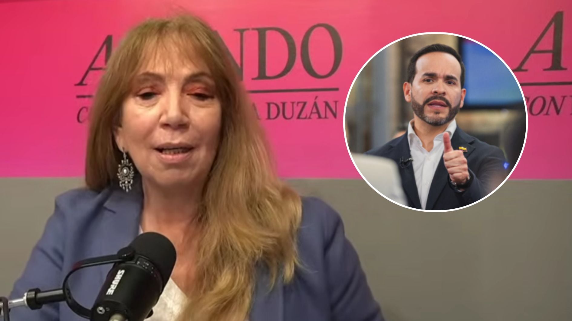 A mediados de mayo de 2026, la periodista María Jimena Duzán denunció que “le tumbaron” su canal de YouTube luego de publicar una videocolumna cuestionando a Abelardo de la Espriella - créditos captura de pantalla María Jimena Duzán / A Fondo en vivo | YouTube | @delaespriella_style/IG
