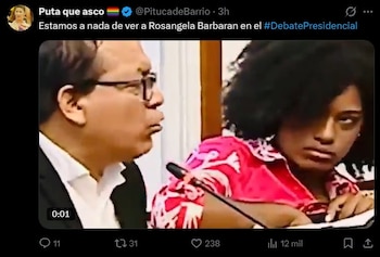 Memes invaden X tras enfrentamiento entre Rosangella Barbarán y Ernesto Zunini. Captura: x.