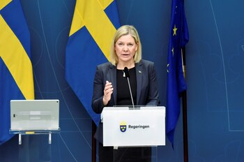 La primera ministra, Magdalena Andersson,