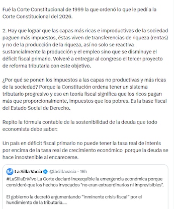 Petro planteó las soluciones que pondrían fin al deficit fiscal - crédito @petroustavo/X