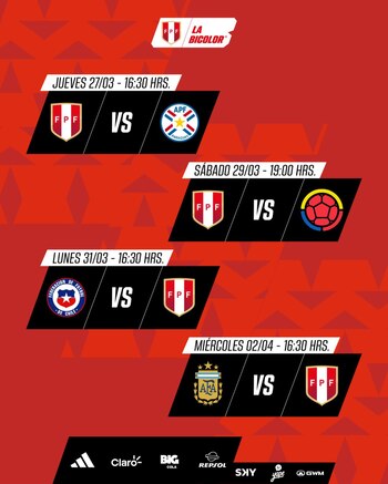 Fixture de Perú en el