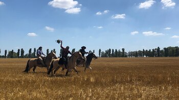 Otra escena del partido de