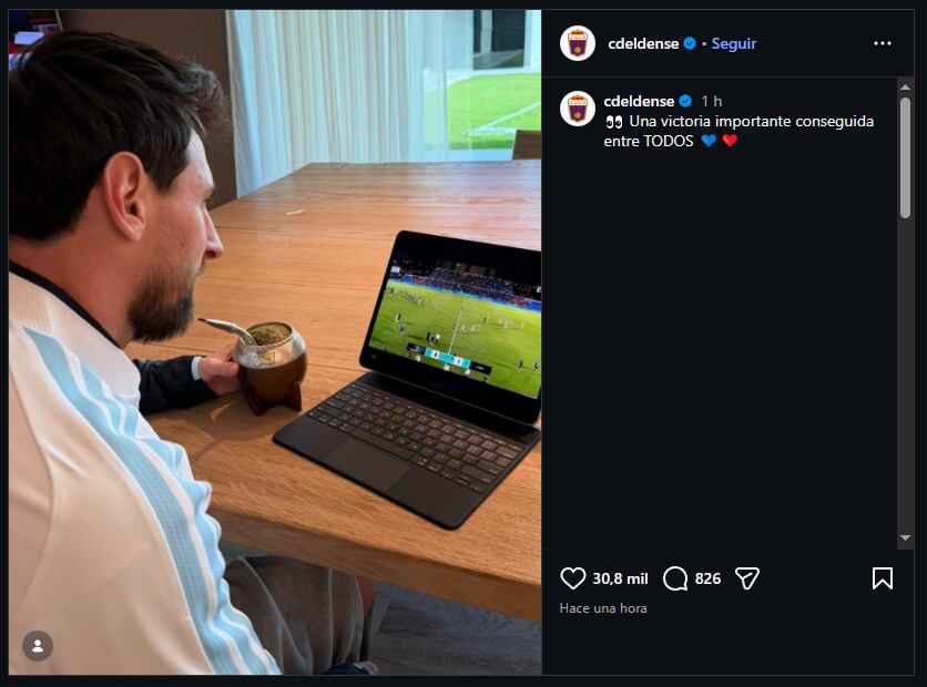 La publicación del CD Eldense con Lionel Messi como protagonista