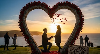 Una propuesta romántica al atardecer