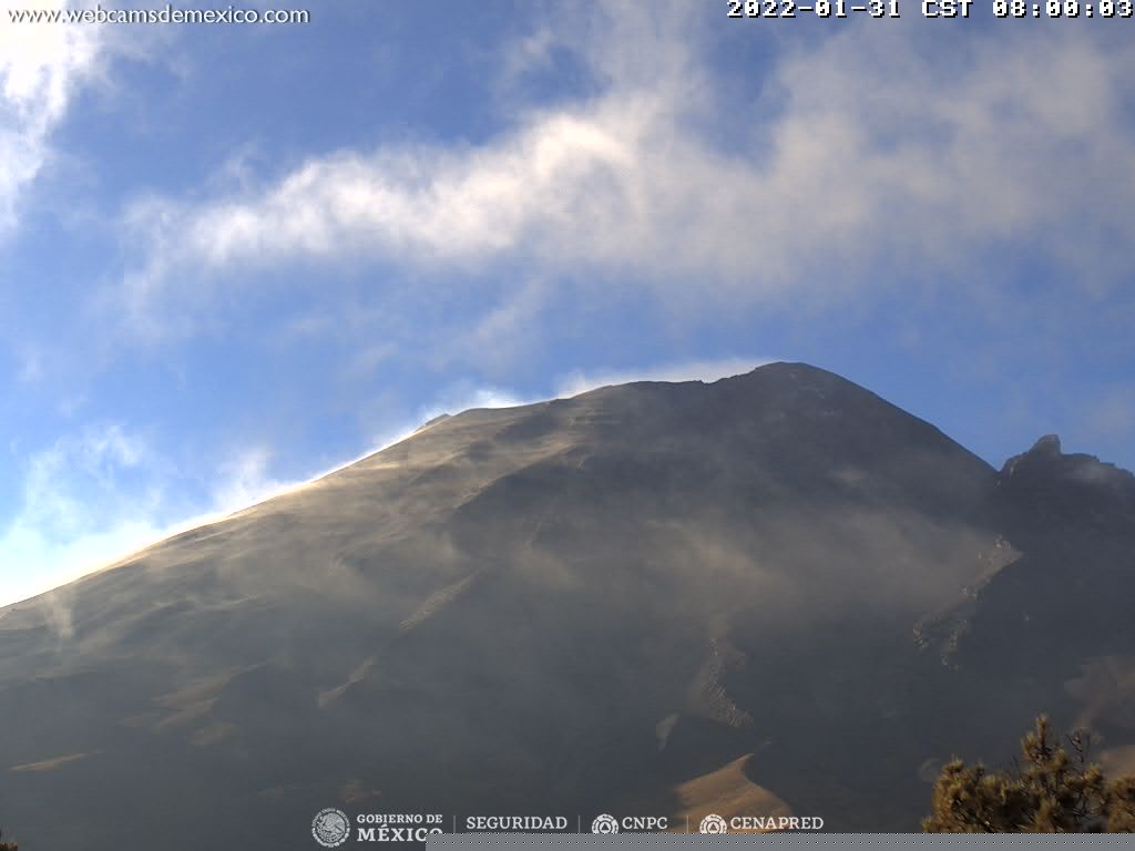 Estado del volcán Popocatépetl -