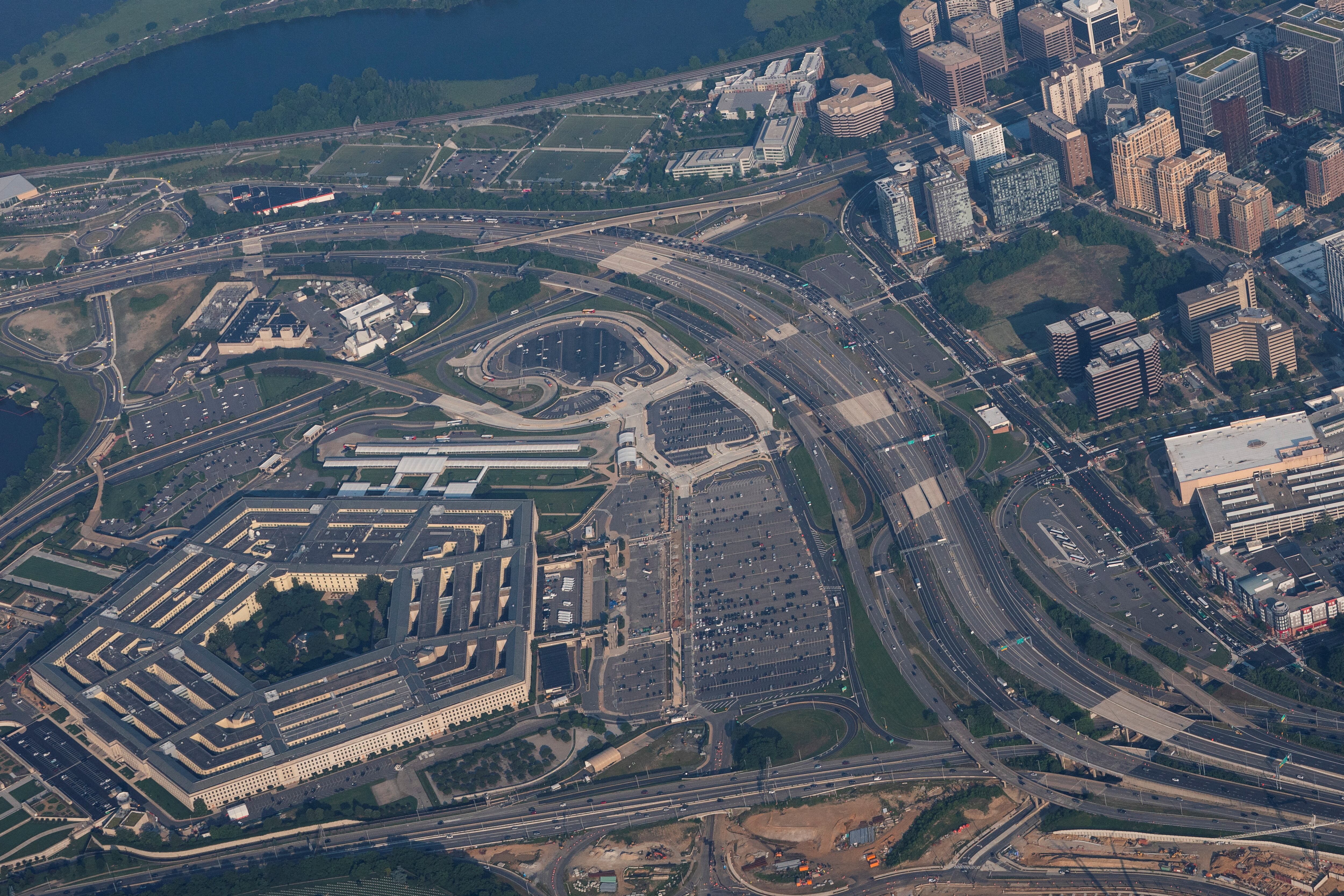 Vista aérea del Pentágono, el pasado 11 de junio durante una exhibición (Reuters)