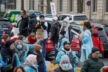 Manifestación en Bruselas contra la