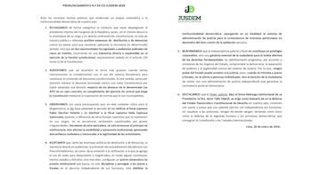 Comunicado de JUSDEM