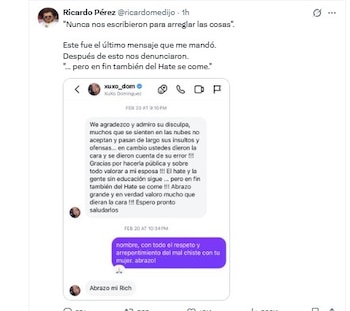 Ricardo Pérez compartió esta conversación