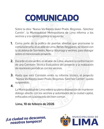 Comunicado de la MML.