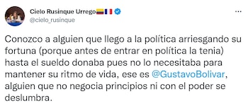 Cielo Rusinque sobre renuncia de Gustavo Bolívar