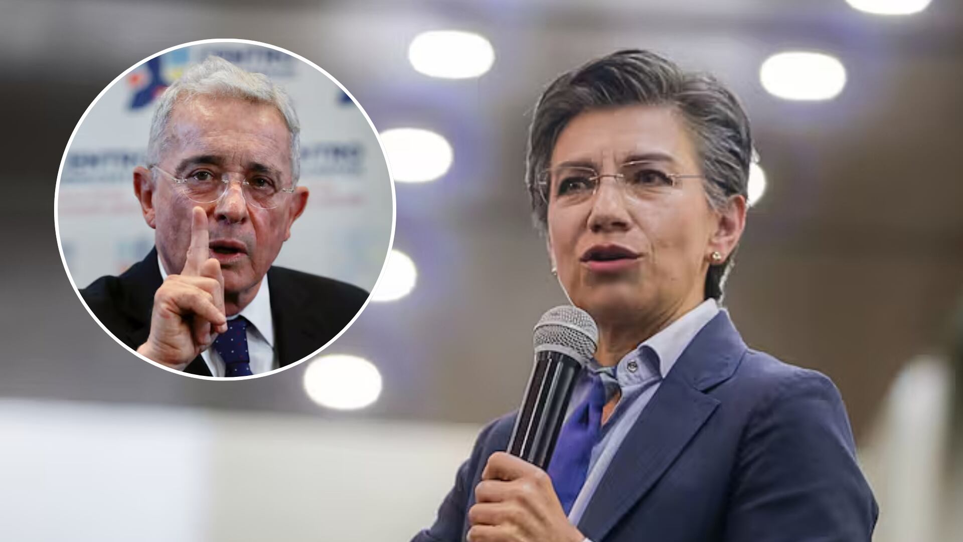 Claudia López celebró la condena del expresidente Álvaro Uribe Vélez- crédito John Paz/Colprensa - Carlos Ortega/EFE