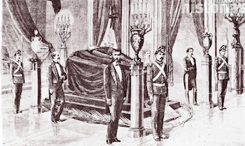 Litografía del homenaje de la