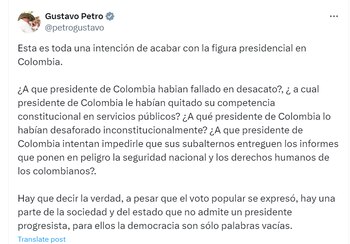 El presidente Gustavo Petro denunció