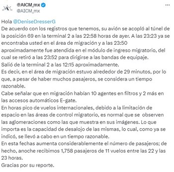 El AICM reveló, paso a