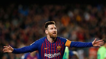 Una celebración de Lionel Messi