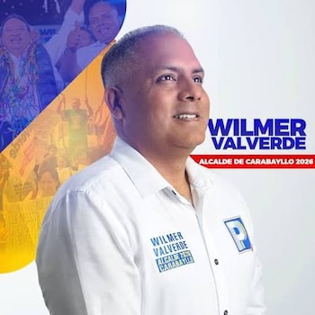 Afiche electoral con una imagen de Wilmer Valverde, el logotipo de Podemos Perú y la frase Alcalde de Carabayllo 2026
