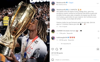 Emotiva publicación de André Carrillo tras obtener su primer título con Corinthians.