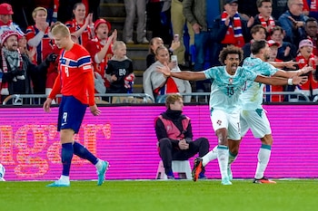 El jugador de Portugal Renato Veiga durante el partido de la UEFA Nations League que han jugado Noruega y Portugal en OsloEFE/EPA/LISE ASERUD