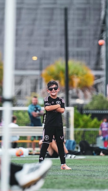 El festejo de Ciro Messi tras ser campeón con las juveniles de Inter Miami