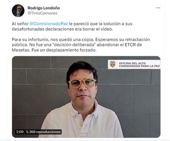 Rodrigo Londoño rechazó el pronunciamiento