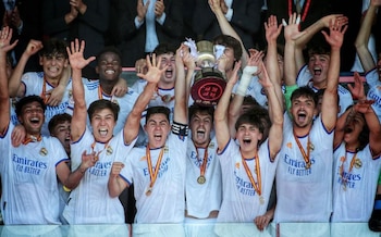 Ferran Ruiz y sus compañeros en el Real Madrid Castilla. (@ferranruizm/Instagram)