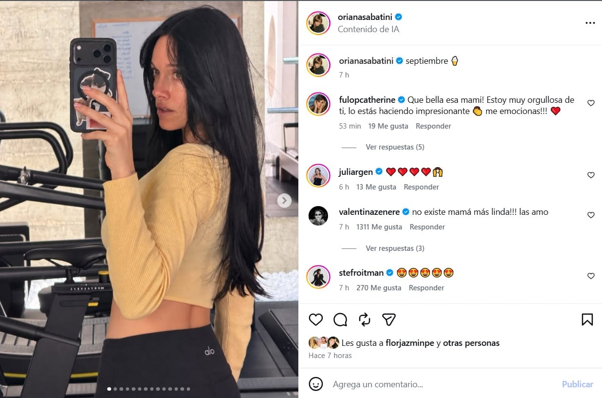 Oriana Sabatini publicó un resumen en redes sociales sobre sus actividades familiares y personales durante el mes de septiembre en Italia