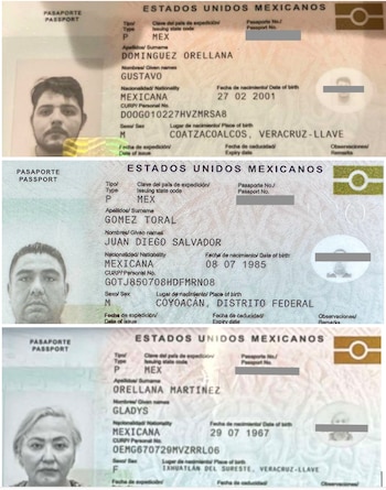 Los pasaportes de los tres