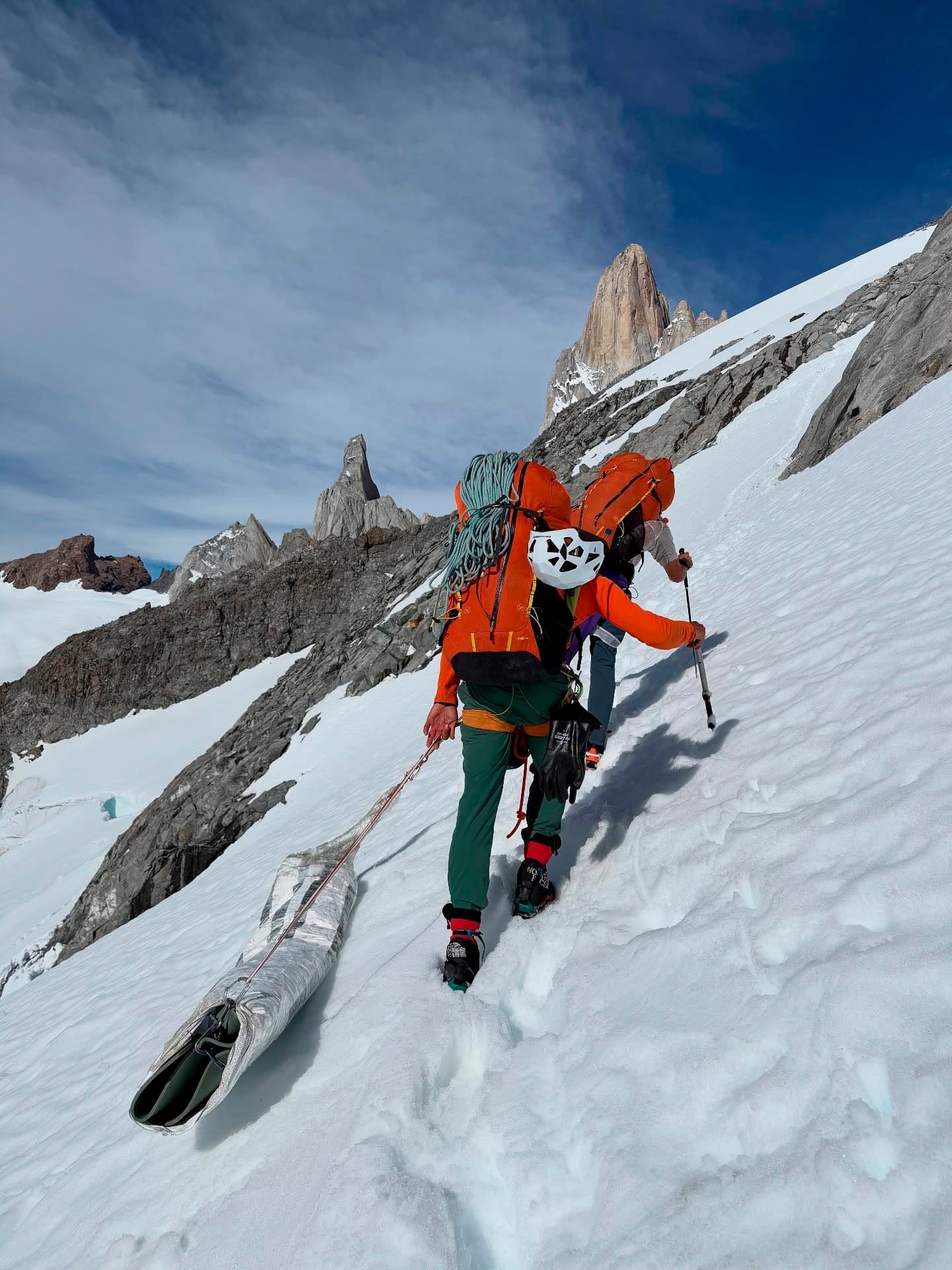 Camino a la cima, durante tres días los escaladores atravesaron las dificultades del Monte Fitz Roy