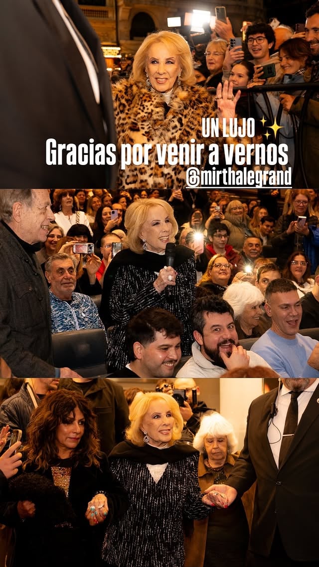 Mirtha Legrand saluda a los asistentes y dialoga con el público de la obra teatral