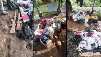 Material hallado durante operativo en