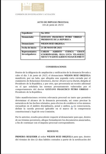 Comisión de acusaciones citó a