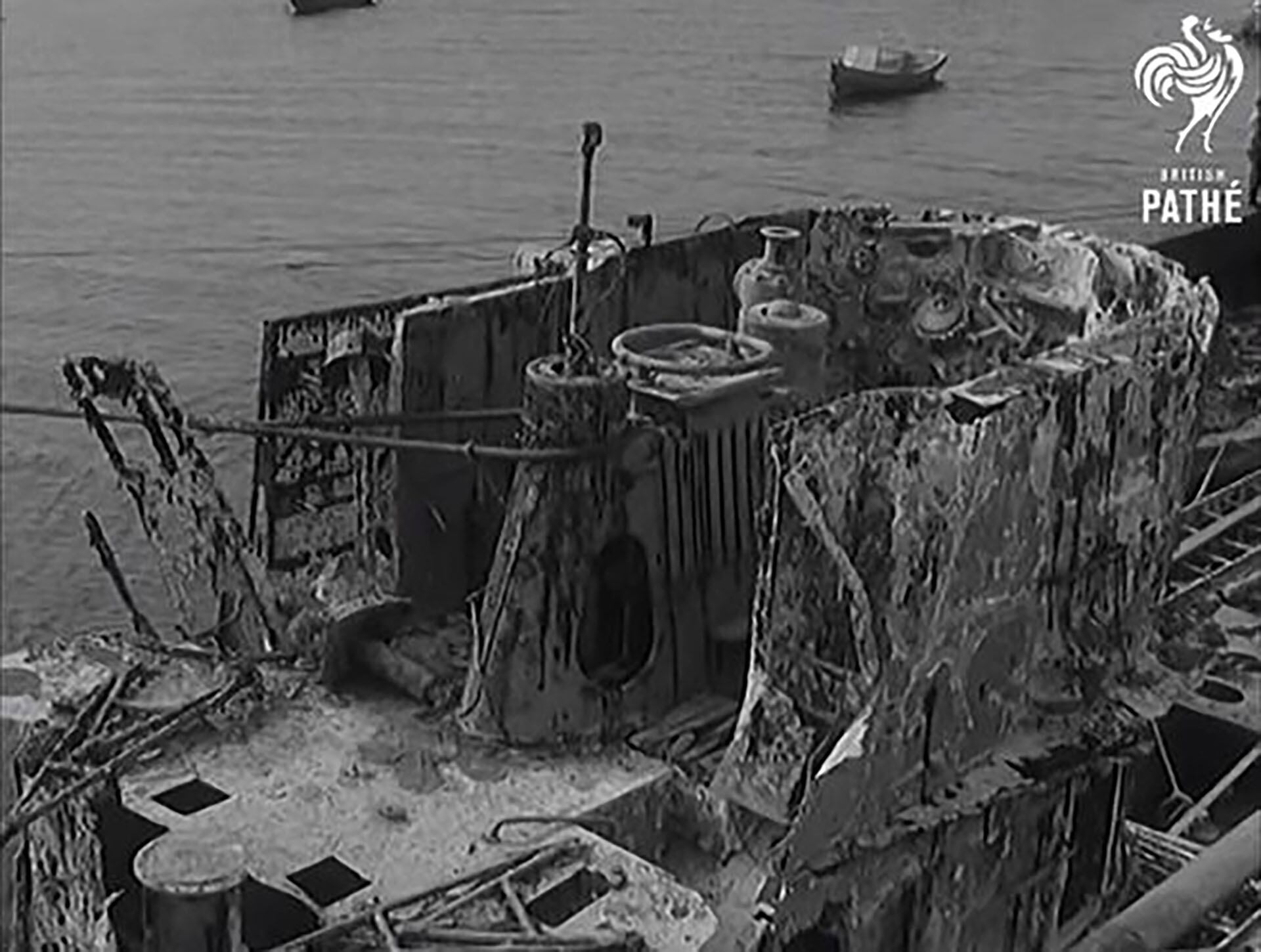 Foto histórica del periscopio del submarino nazi