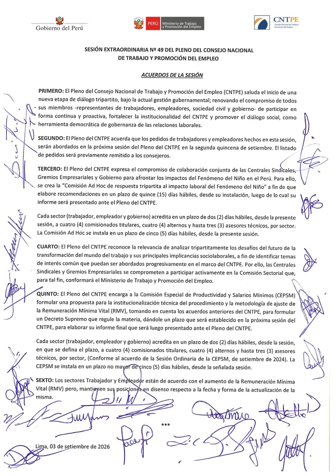 Los acuerdos del pleno. Foto: cortesía