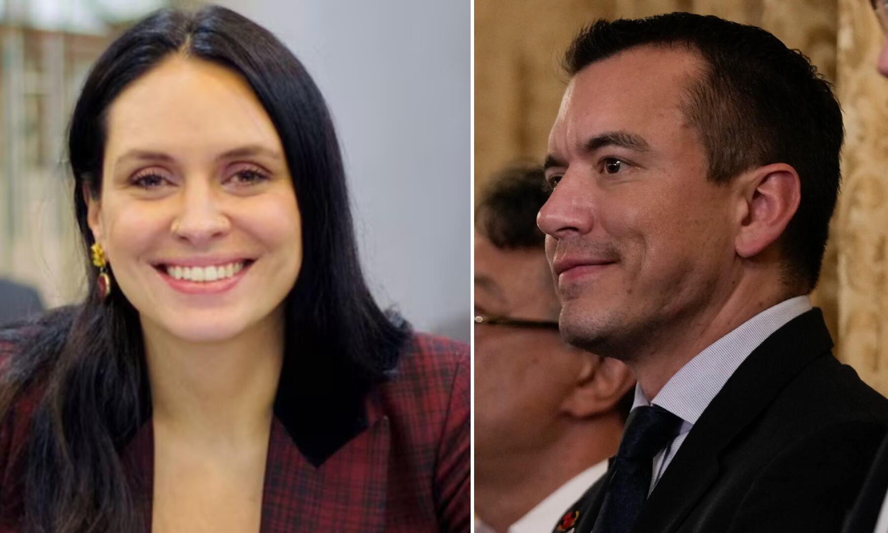 María del Mar Pizarro señaló a Daniel Noboa de querer establecer una cortina de humo por acusaciones en su contra - crédito Matias Delacroix/AP y marpizarro.com/Web