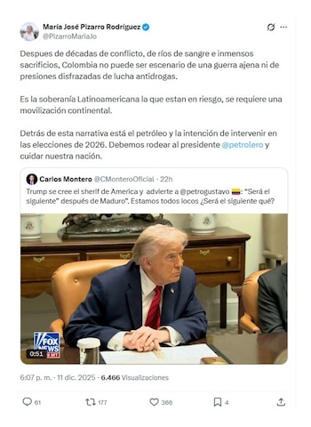 Con este mensaje en X,