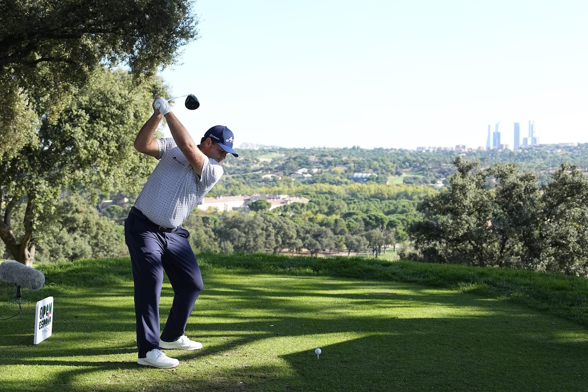 Francesco Molinari hitting a shot at the Open de España 2026