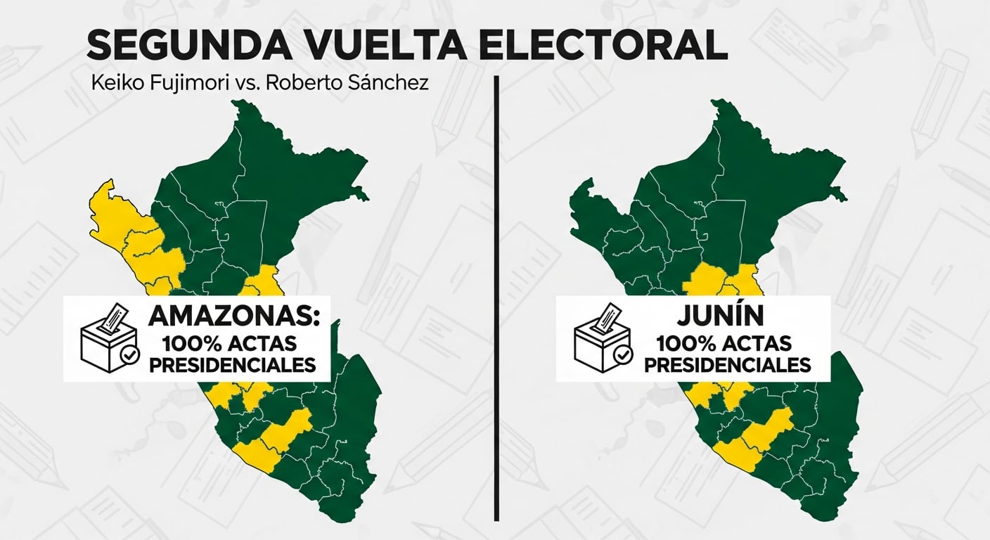 ONPE cierra el escrutinio en tres regiones mientras el conteo nacional sigue abierto