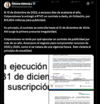 Paloma Valencia detalló tres adiciones