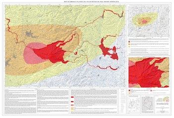 Mapa amenaza Volcán Nevado del