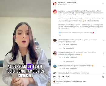 Desde la Asociación Colombiana de Reumatología se resaltaron las sustancias halladas que podrían ocasionar problemas para la salud, en especial, de los más jóvenes - créditos @asoreuma/IG | @latoxi_cologa/IG