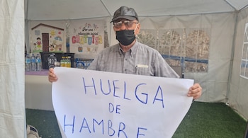 Jorge García Ramírez cumple 50 días en huelga de hambre frente al Congreso de Sonora para exigir cambios en materia de educación inicial. (Redes Sociales)