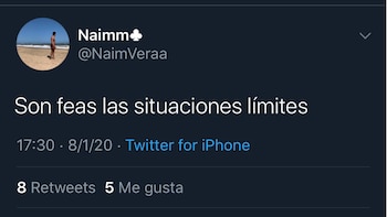 Uno de los misteriosos mensajes que publicó Naim Vera meses antes de cometer el asesinato.