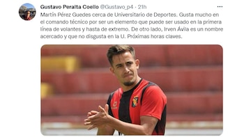 Información del periodista Gustavo Peralta sobre el interés de Universitario en Martín Pérez Guedes.