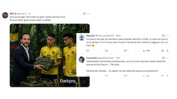 Usuarios en redes sociales criticaron la videollamada de Yerry Mina y Juan Guillermo Cuadrado con Abelardo de la Espriella - crédito X