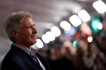 Cast member Harrison Ford poses at the premiere of "The Call of the Wild" in Los Angeles, California, U.S., February 13, 2020. REUTERS/Mario Anzuoni